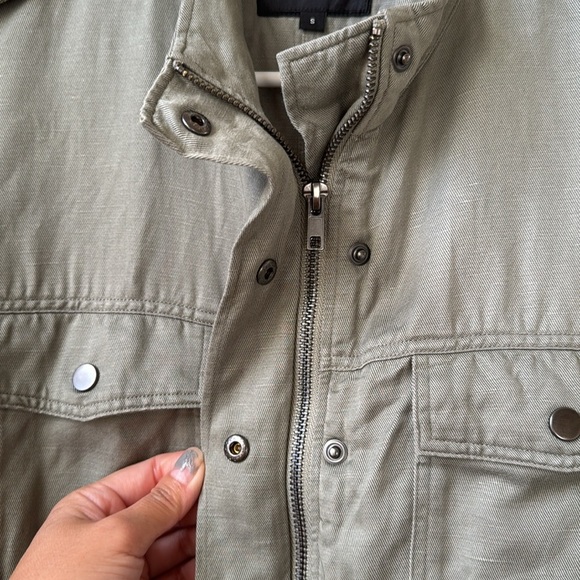 ASO Rails Collin’s Utility Sage Green Jacket Lyocell-Linen Blend Small - Picture 8 of 14